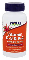 Вітаміни NOW Foods Vitamin D-3 & K-2 1000IU/45mcg 120 caps