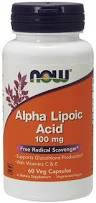 Поліпшення метаболізму NOW Foods Alpha Lipoic Acid 100mg 60 caps