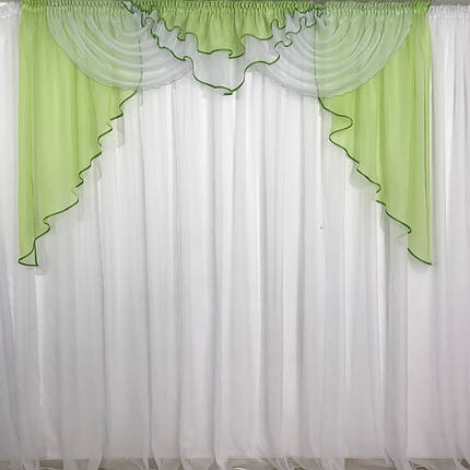 Ламбрекен шифоновий №102 2-2,50 м салатовий, фото 1