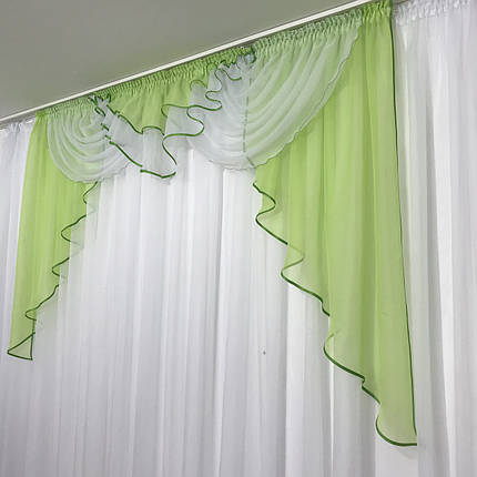 Ламбрекен шифоновий №102 2-2,50 м салатовий, фото 2