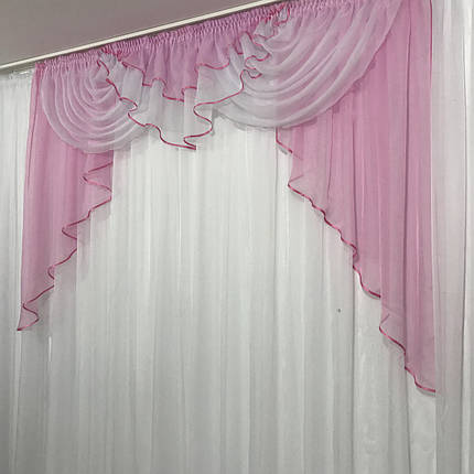 Ламбрекен шифоновий №102 2-2,50 м рожевий, фото 2
