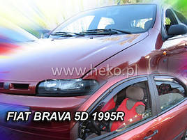 Дефлектори вікон (вітровики) FIAT BRAVA 5D 1995+ (вставні, 4 шт.) (HEKO)