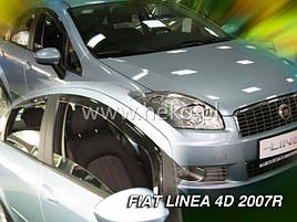 Дефлектори вікон (вітровики) FIAT LINEA - 4D 2007+ (HEKO)