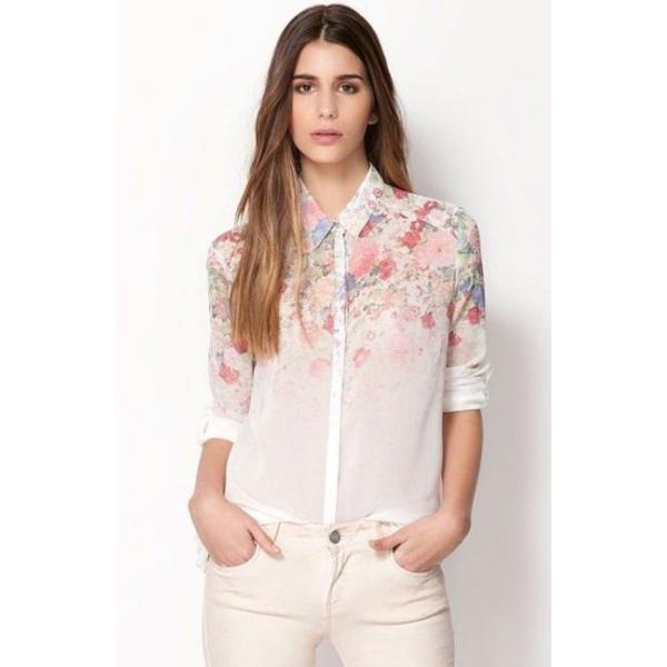 Сорочка жіноча шифонова квіти, фото 1