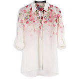 Сорочка жіноча шифонова квіти, фото 3