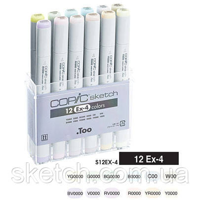 Набір маркерів Copic Sketch Set EX-4, 12 шт./пач.