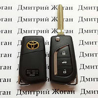 Выкидной ключ Toyota (Тойота) - 3 кнопки, чип ID67/68, 433 MHz (Prado, Camry)