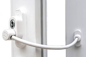 Дитячий замок безпеки з тросом для вікон. Колір білий. (00169)