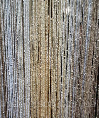 Штори нитки кисея веселка, дощ, локшина з люрексом, фото 1