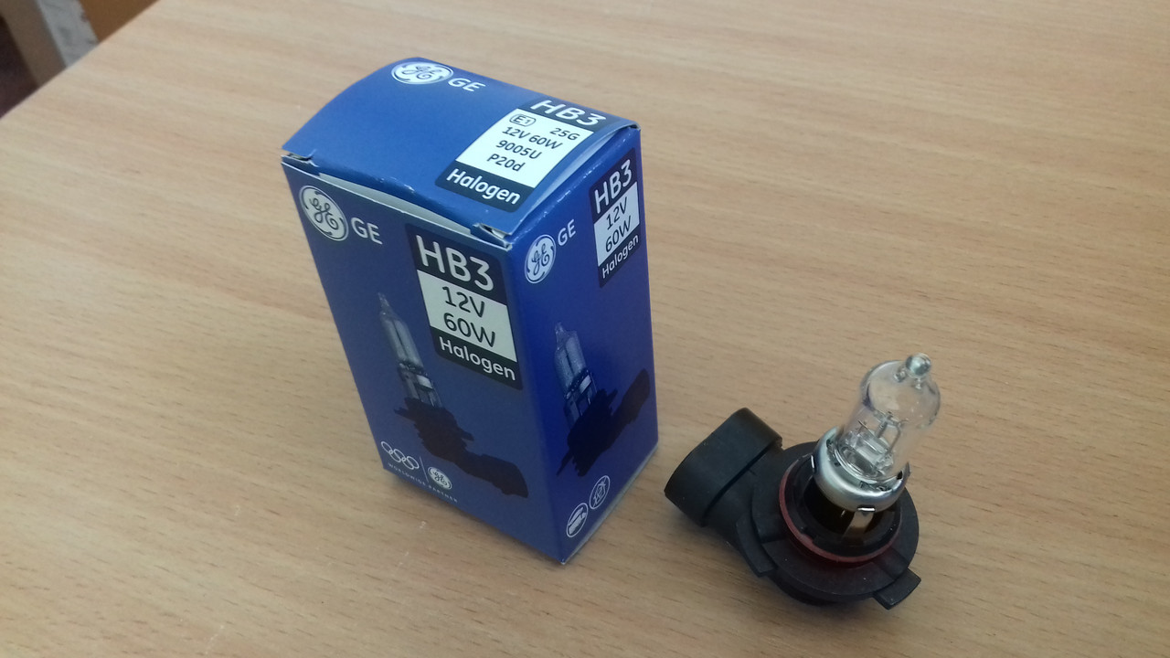 Автолампи HB3 E1 12 V 60 W DOT P20d GE картонне паковання (Угорщина), фото 1