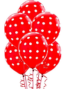 Куля повітряна латексна "Червоний у білий горох "12" (30 см), фото 2