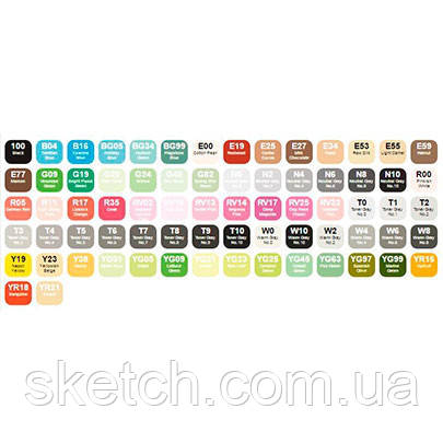 Набір маркерів Copic Sketch Set C — 72 шт./пач.