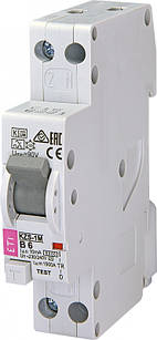 Диференційний автоматичний вимикач KZS-1M B 6/0,01 тип A (6kA) нижнє підключення