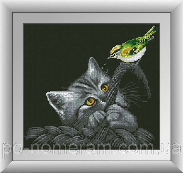 алмазна вишивка чорна кішка купити набір в києві алмазна мозаїка чорна кішка