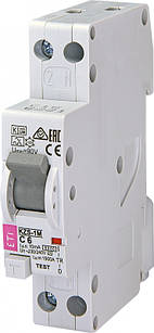 Диференційний автоматичний вимикач KZS-1M C 10/0,01 тип A (6kA) нижнє підключення