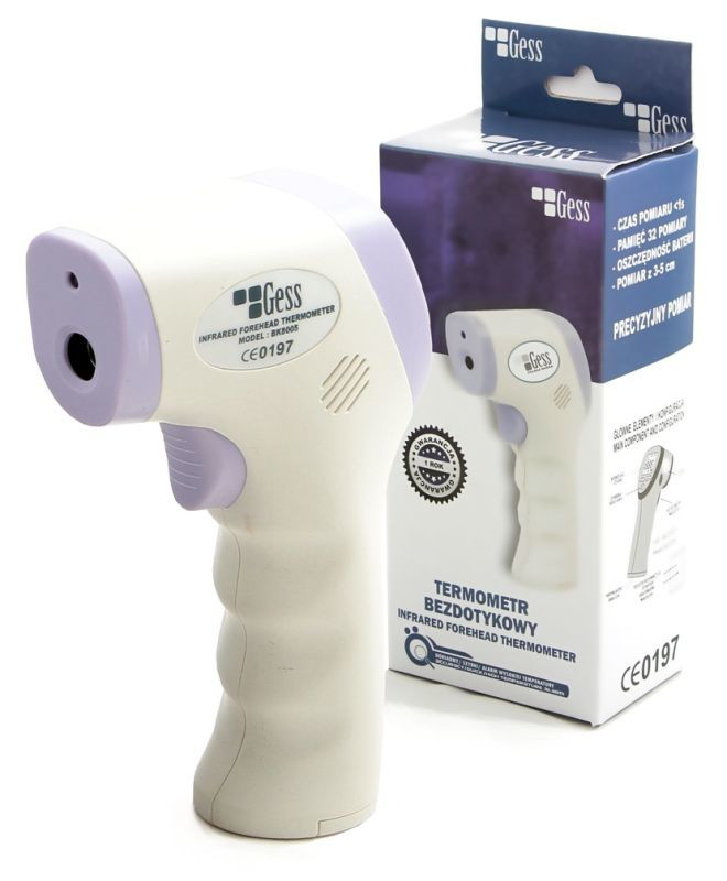 Термометр безконтактний GESS BK8005 для тіла (32-42 °C), предметів (5-80 °C), Польща, фото 1