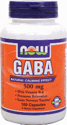 Активний стимулятор гормону росту NOW Foods GABA 500mg 100 caps