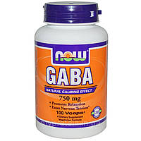 Активный стимулятор гормона роста NOW Foods GABA 750mg 100 caps