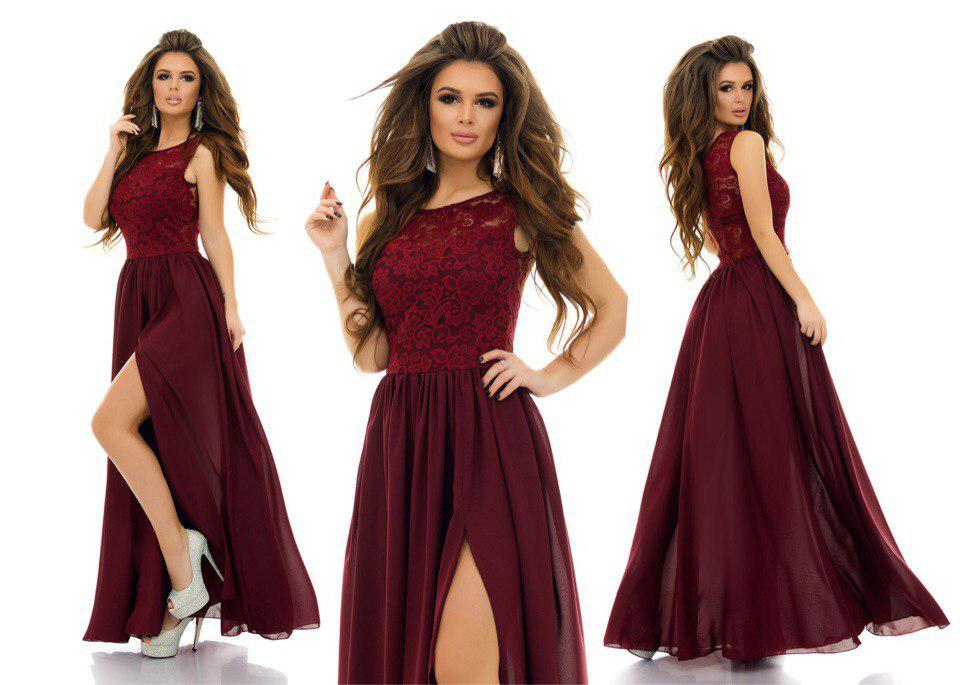Купить Бордовое вечернее платье в пол в Николаеве от компании "RUSH ...