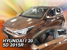 Дефлектори вікон (вітровики) HYUNDAI i20 - 4D 2015+ 5D (вставні, 4 шт.) (HEKO)