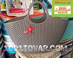 Пластикова сумка-авоська для пікніка, коричнева