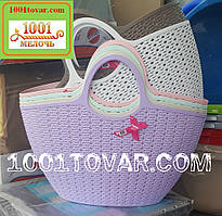 Пластикова сумка-авоська для пікніка, бузкова