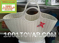 Пластикова сумка-авоська для пікніка, кавова