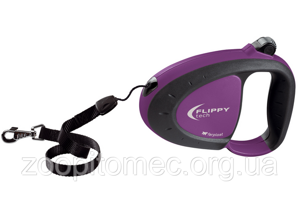 Ferplast Поводок-рулетка для собак зі шнуром FLIPPY TECH CORD S PURPLE
