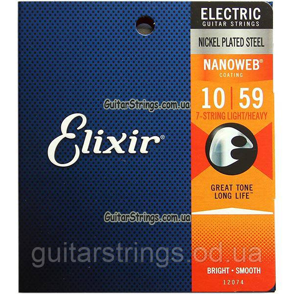 Струны Elixir 12074 Nanoweb 7-String Light/Heavy 10-59