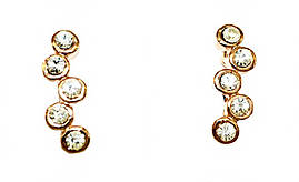  Сережки бульт з англійською застібкою. Висота сережки 2.0 см ширина 7 мм. 