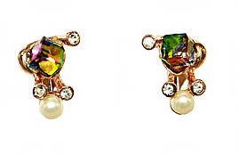  Сережки бульт з англійською застібкою. Висота сережки 1.8 см ширина 12 мм. 