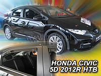 Дефлекторы окон (ветровики) Honda Civic 2012R-> 5D HTB 4шт (Heko)