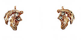  Сережки бульт з англійською застібкою. Висота сережки 1.3 см ширина 11 мм. 