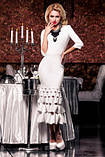 Сукня жіноча ошатне білого кольору, довге плаття по фігурі, фото 2