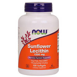 Соняшниковий лецитин NOW Foods Sunflower Lecithin 1200mg 100 softgels