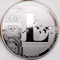 Монета сувенирная Litecoin посеребренная