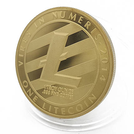 Монета сувенірна Litecoin позолочена, фото 2