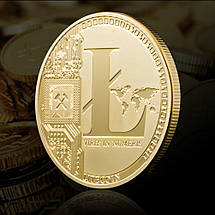 Монета сувенірна Litecoin позолочена, фото 2