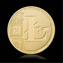 Монета сувенірна Litecoin позолочена, фото 3