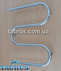 Сушарка для рушників Змійка 3 коліна з нержавіючої сталі; Висота 550 мм. Водяна, 1/2" різьба. Ширина