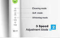 Azdent AZ-1 Pro Sonic White with green Звуковая электрическая зубная щетка, 4 насадки, фото 4