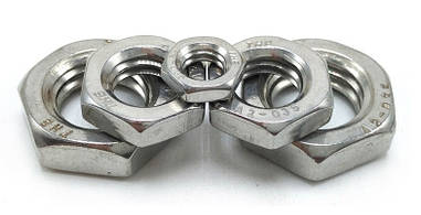 Гайка нержавіюча М2,5 низька DIN 439, DIN 936, ГОСТ 5916-70