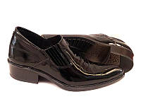 Туфли-казаки мужские кожаные лаковые черные 0025БМ