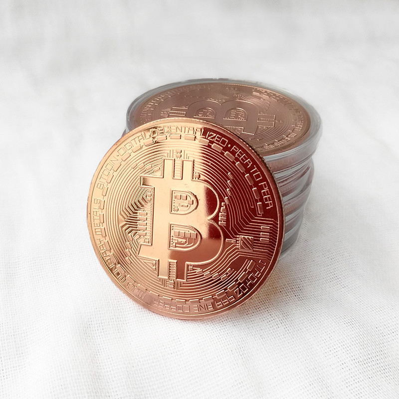 Сувенірна Монета Bitcoin колір мідний