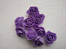 Головка трояндочки з фоамера 3 см фіолетова