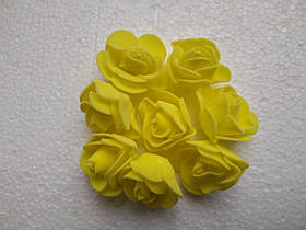 Головка трояндочки з фоамера 3,5 см жовта