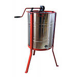 Медогонка 3-х рамкова поворотна, з кришкою і підставкою! Бак і касети н/ж, фото 2