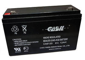 Акумулятор олив'яно-кислотний Casil 6 V 12 AH (CA6120)