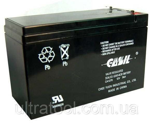 Акумулятор олив'яно-кислотний Casil 12v 7a