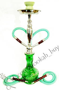Якісний зелений кальян на 2 трубку (арт. М2-81)